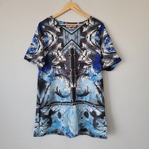 XMiss Blue & Black Short Sleeve T-Shirt Size XL